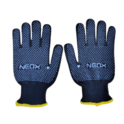 Dotted Hand Gloves Navy Blue Yellow Stripe 2 Dotted Hand Gloves, Safety Gloves, Work Gloves,