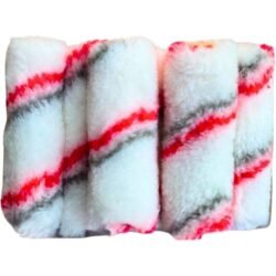 Spearman 4" Mini Paint Roller Sleeve (10-Pack) | White/Red & Grey Acrylic - Image 2