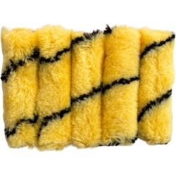 Spearman 4" Tiger Stripe Mini Roller Sleeve | Yellow & Black (10 Pack) - Image 2