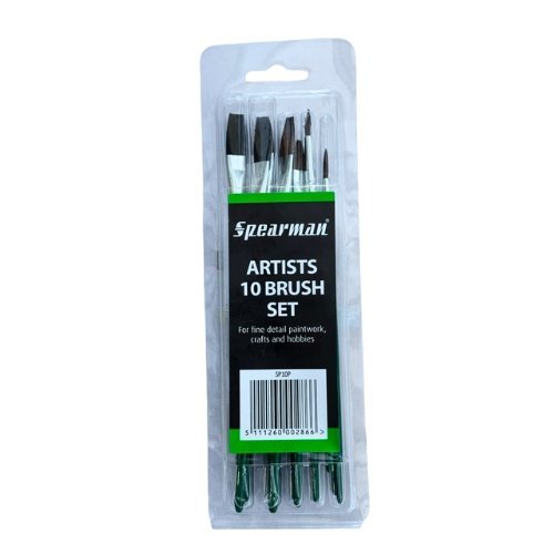 Spearman-ARTIST-BRUSH-10pcs-1.jpg Spearman Artist Brush Set | Professional Detail Painting Tools 10pc - Image 1